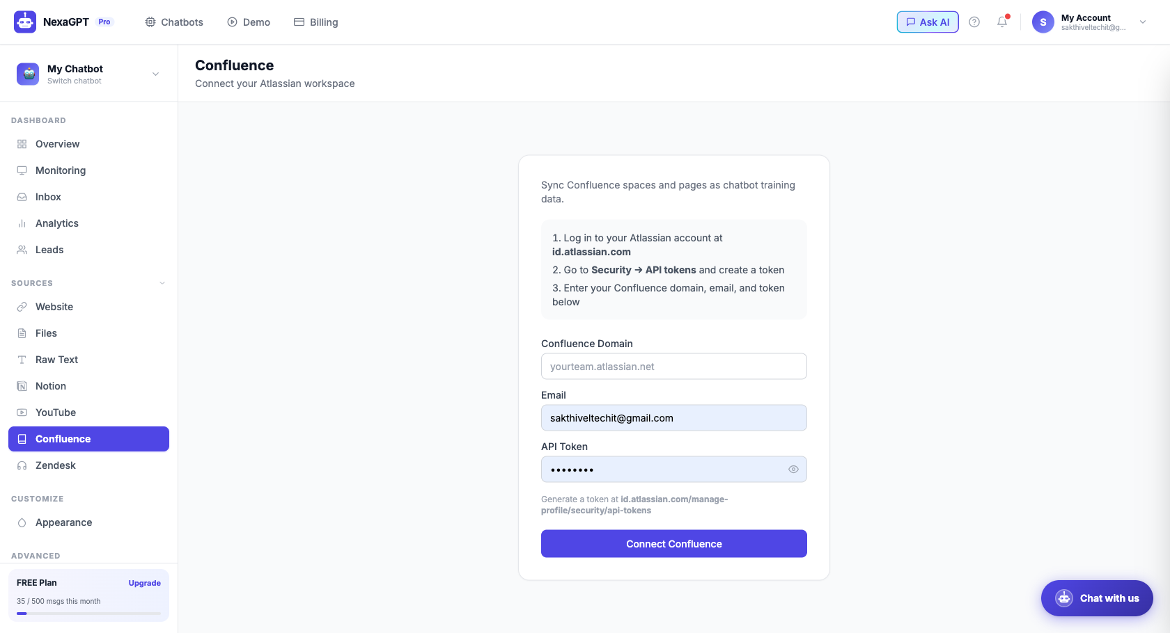 NexaGPT Confluence source — connect knowledge base